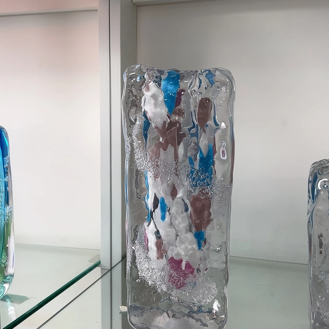 高23马卡龙色系火山石琉璃花器