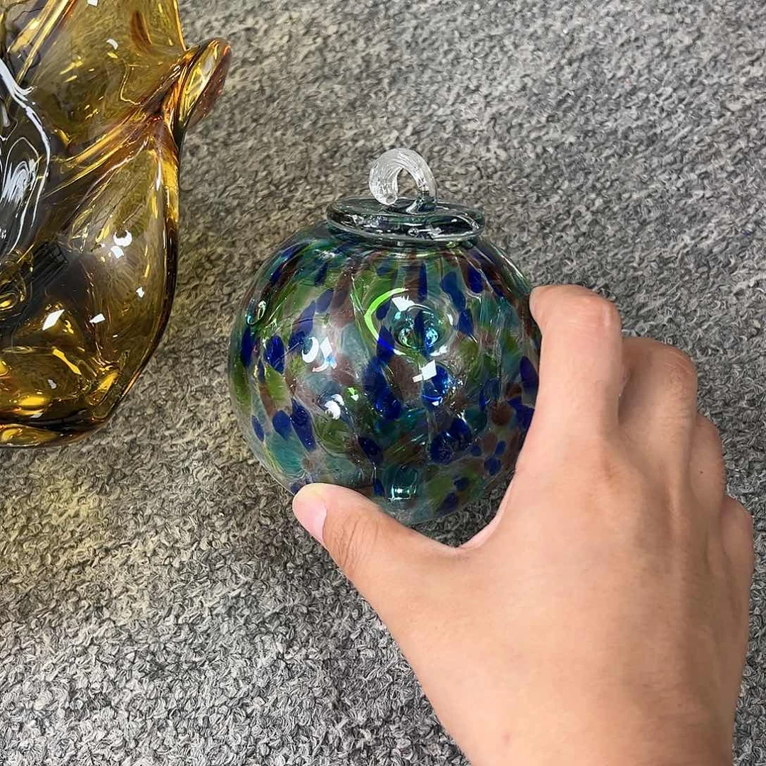 琉璃圣诞球花器蓝色