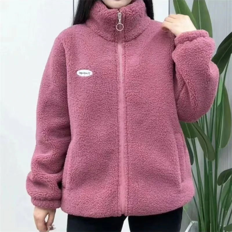 2024秋冬新款洋气显瘦宽松大码加绒加厚妈妈装外套保暖颗粒绒外套