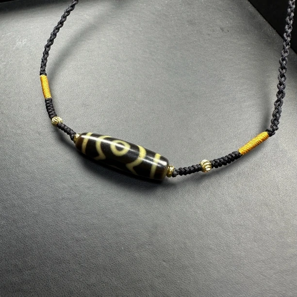 玖扬-台湾 7A 牙黄 手工 莲花三眼 轻奢 时尚 百搭 玛瑙锁骨链