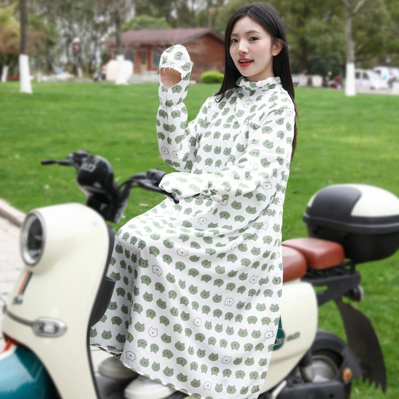 电动车防晒衣女披肩夏季全身长袖防紫外线透气遮阳骑车防晒衫薄款