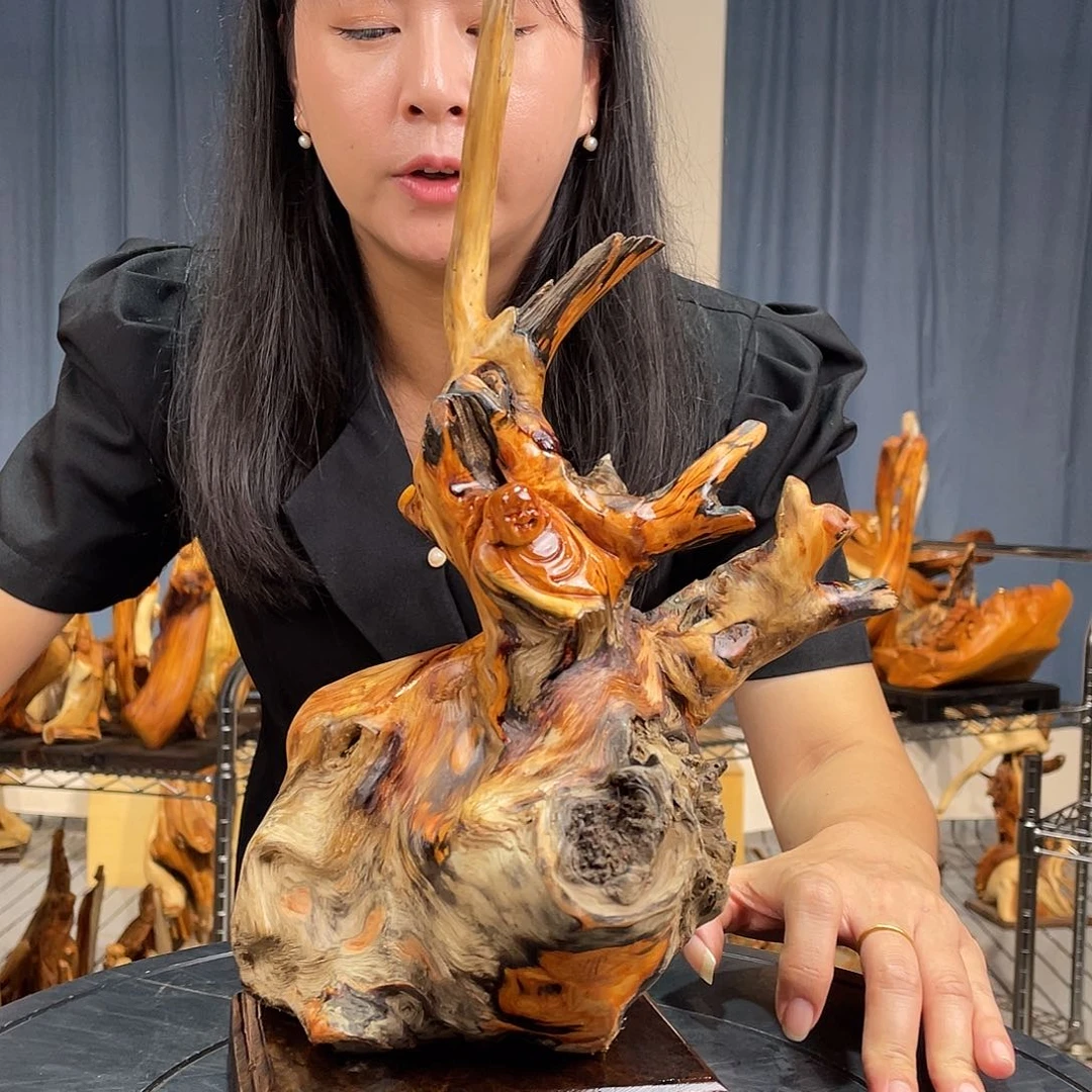 柏木（崖柏）崖柏随型根雕摆件