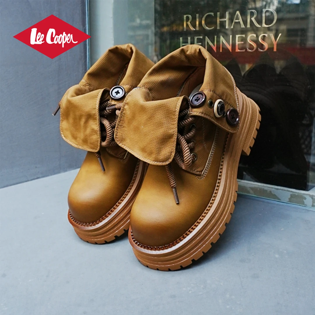 【城市探险】Lee Cooper2024秋季新款马丁靴英伦风翻领增高显高女鞋