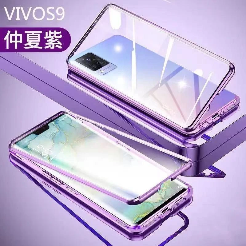 适用vivos9万磁王手机壳双面玻璃V2072A全包边防摔金属磁吸5G版保