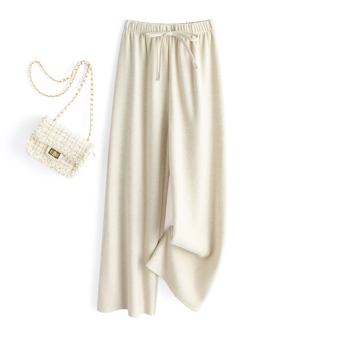 苏醒的乐园毛巾绒糯米加绒SXK32878显瘦高腰百搭垂感阔腿裤女