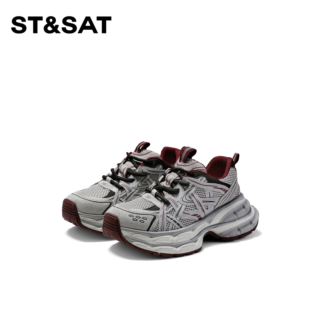 St&Sat/星期六时尚休闲鞋女2024年复古拼色运动老爹鞋SSC3112CE5