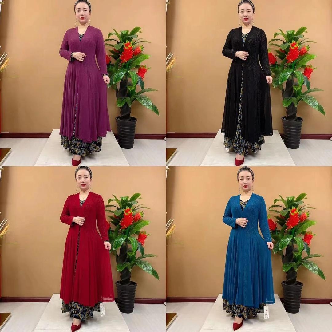 1188经典大摆长款外披单件气质百搭