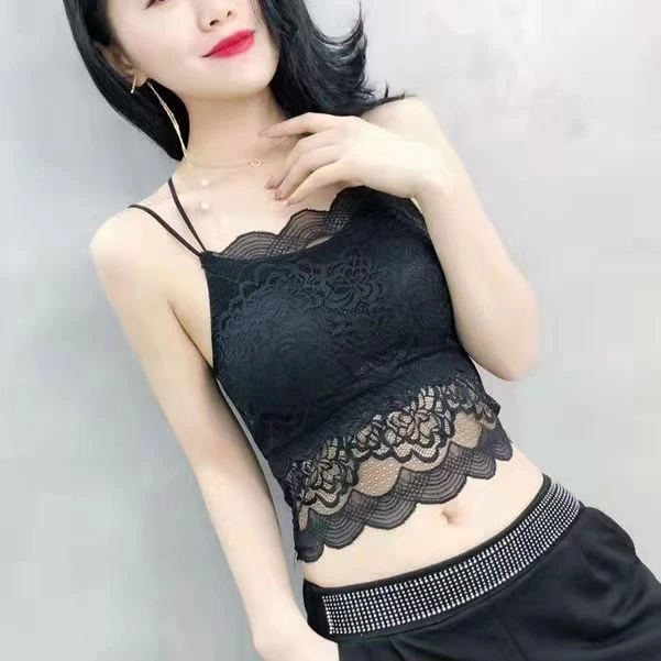 1008新款美背洋气百搭修身显瘦女中长款背心女士夏季性感时尚蕾丝