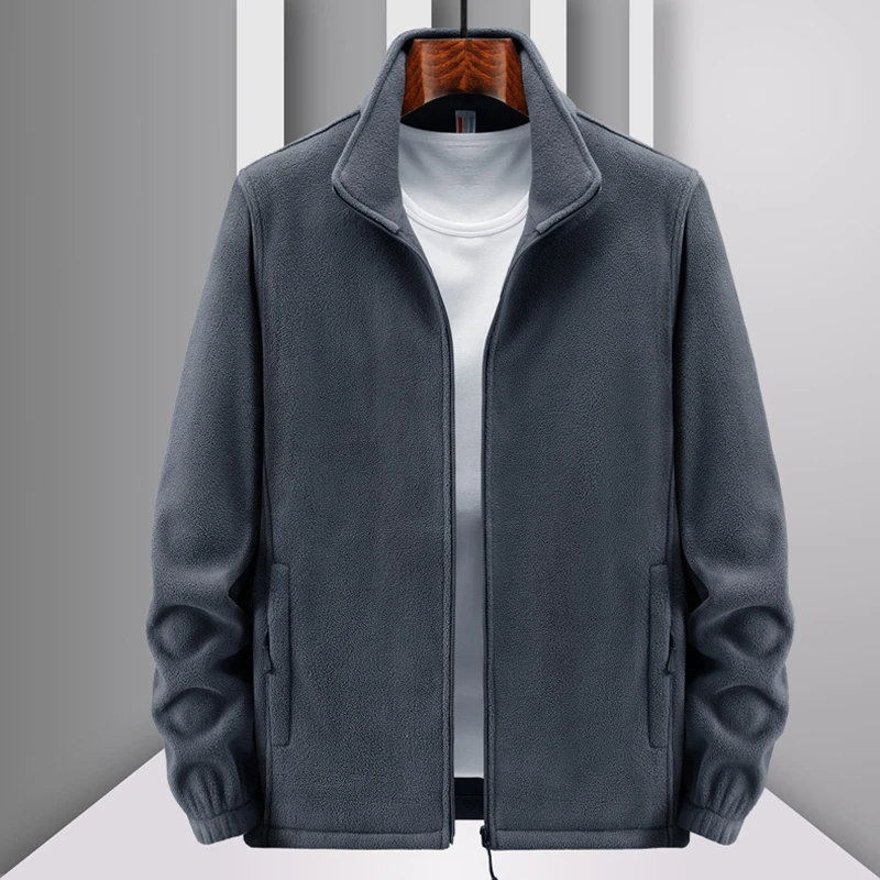 男士2022年新款抓绒衣外套开衫卫衣春秋款男装双面摇粒绒保暖上衣