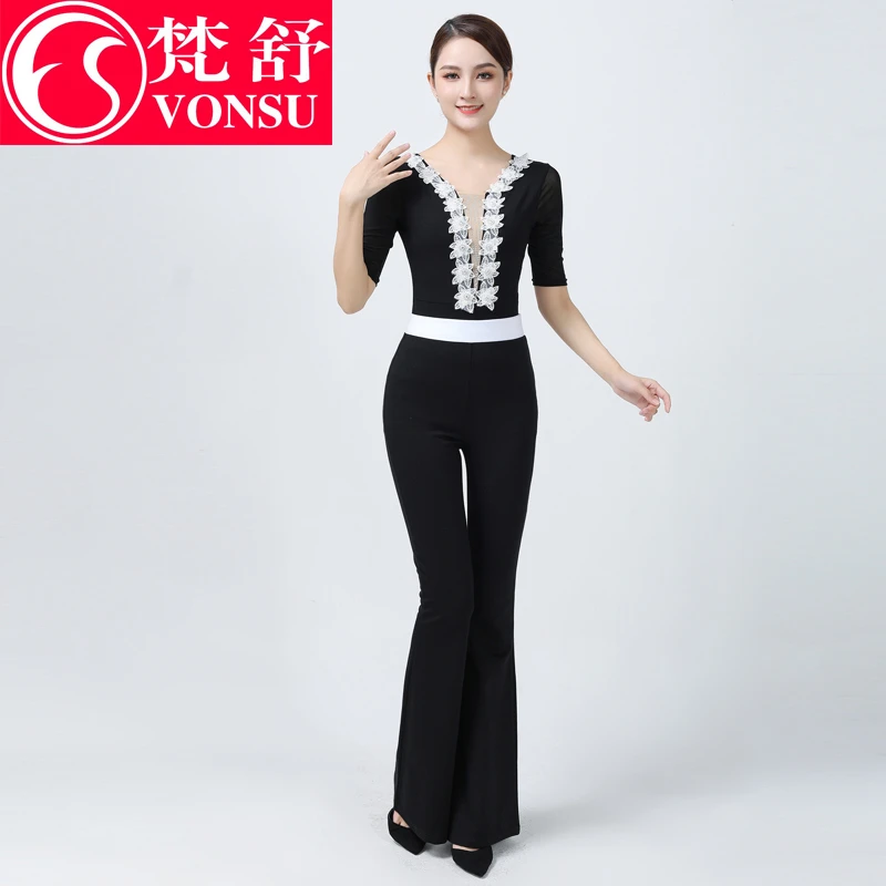 【梵舒形体专属】梵舒夏季新款黑白拼接优雅形体服走秀XS5959