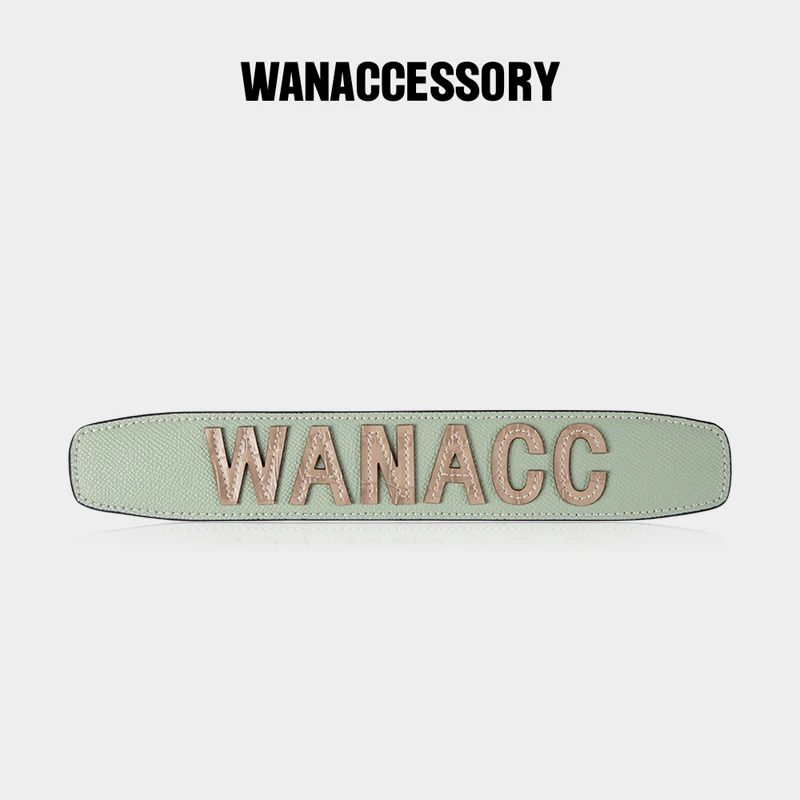 WANACCESSORY万蔻撞色牛皮字母手提肩带原创换脸包配饰原创设计