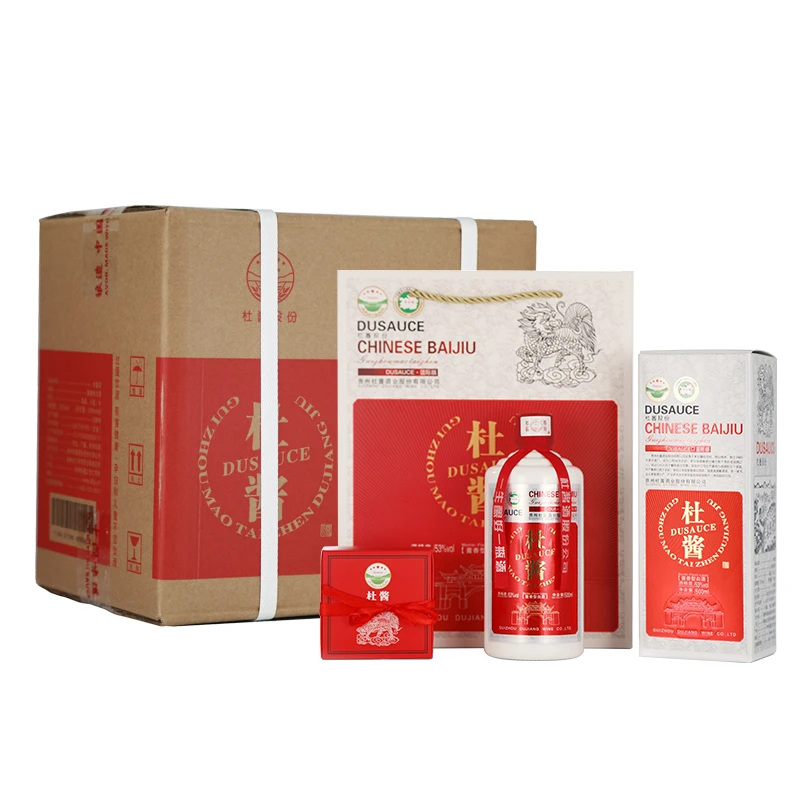 杜酱国际版固态纯粮发酵香柔酱香型白酒国标优级53度500ml*6瓶
