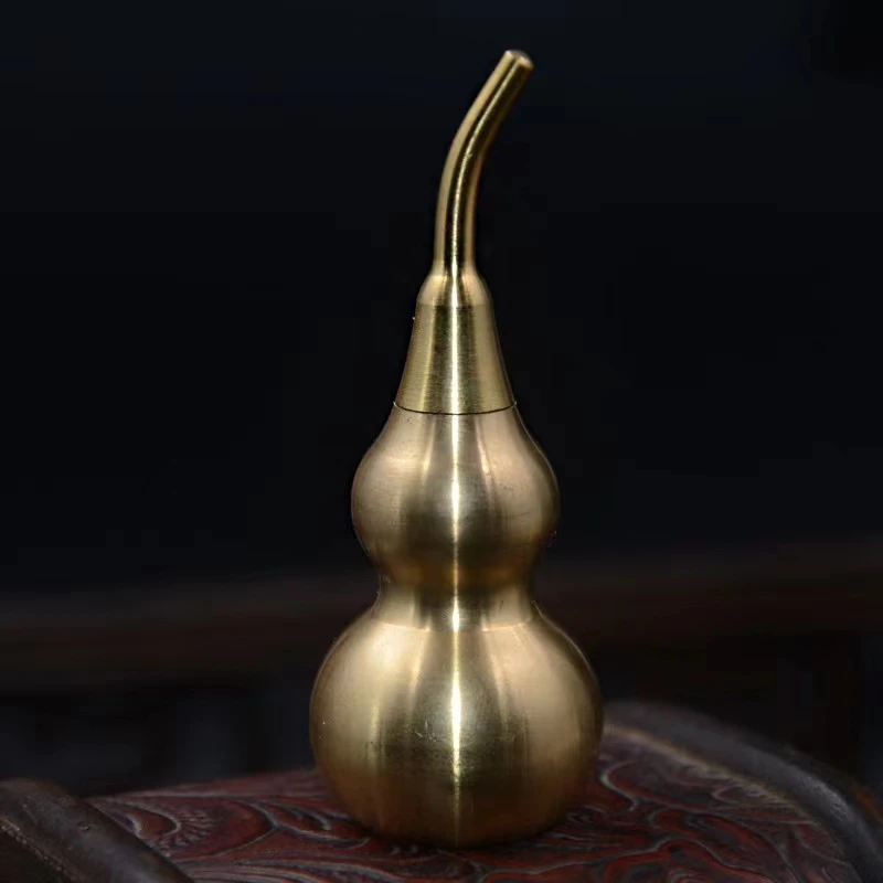 【士鸿】黄铜小葫芦老物件葫芦中国风铜制摆件茶具摆设小手把件摆件