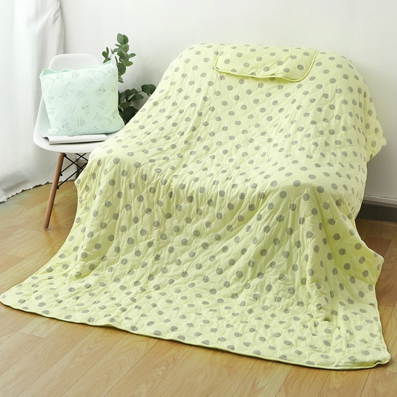 【DIDI】纯棉抱枕子母空调被两用办公室午睡毯沙发车用靠垫