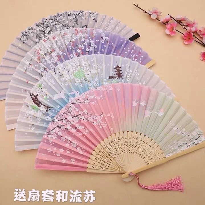 扇子折扇中国风女式古风夏季古装古代汉服旗袍舞蹈随身折叠小竹扇