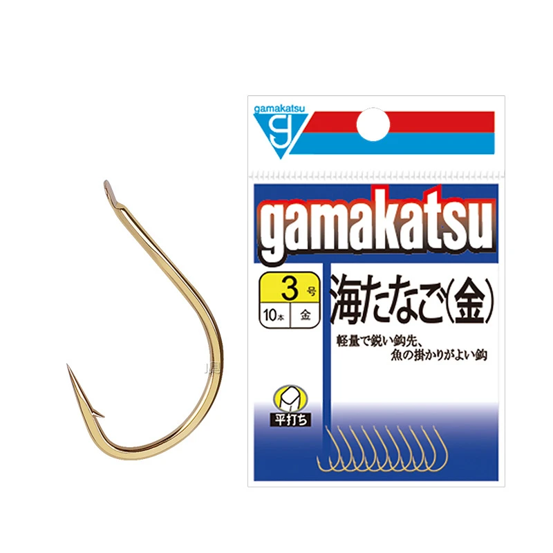 日本伽玛卡兹鱼钩海夕金带倒刺钩轻型加强高碳钢垂钓耐磨钩鱼展示