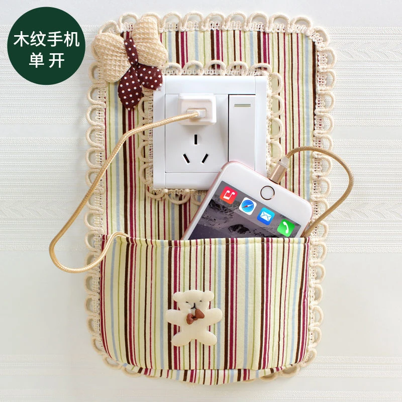 布艺开关贴 墙贴 开关装饰保护套防尘罩布艺蕾丝双开四开插板套