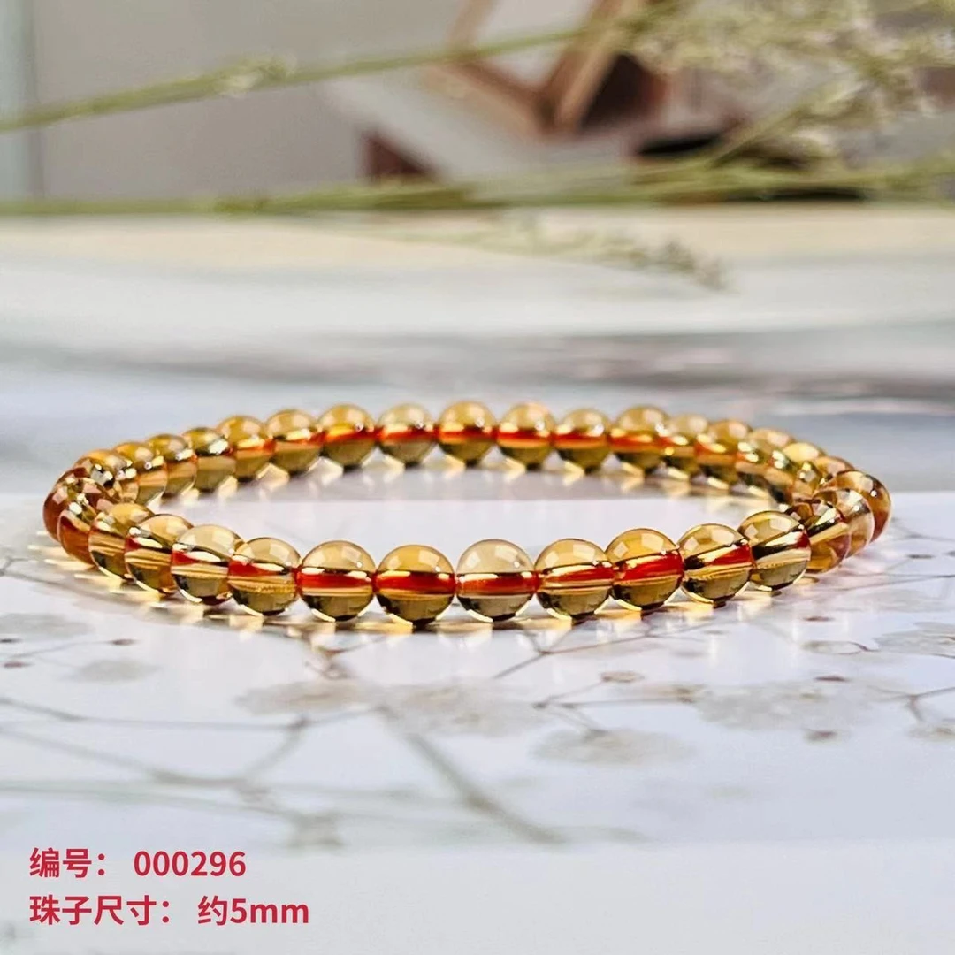 天然水晶黄水晶手串女款单圈水晶时尚手串珠宝首饰【抖音基地发货】