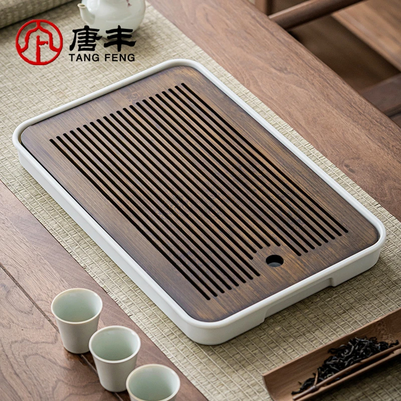 唐丰茶盘家用简约干泡小型竹制沥水专用日式排水桌面泡盘干泡盘S