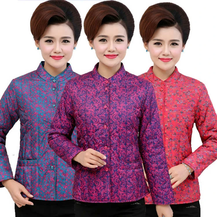 奶奶秋冬小棉衣轻薄中老年女装妈妈保暖棉袄内胆外套棉服老人内穿