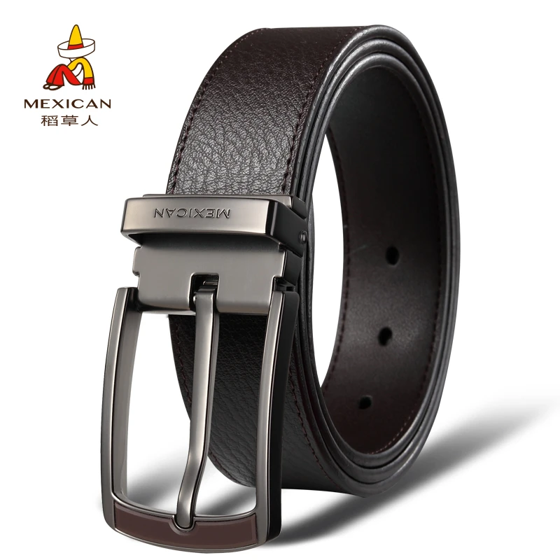 稻草人男士皮带简约潮流风真皮青年时尚韩版学生高档皮裤裤腰带
