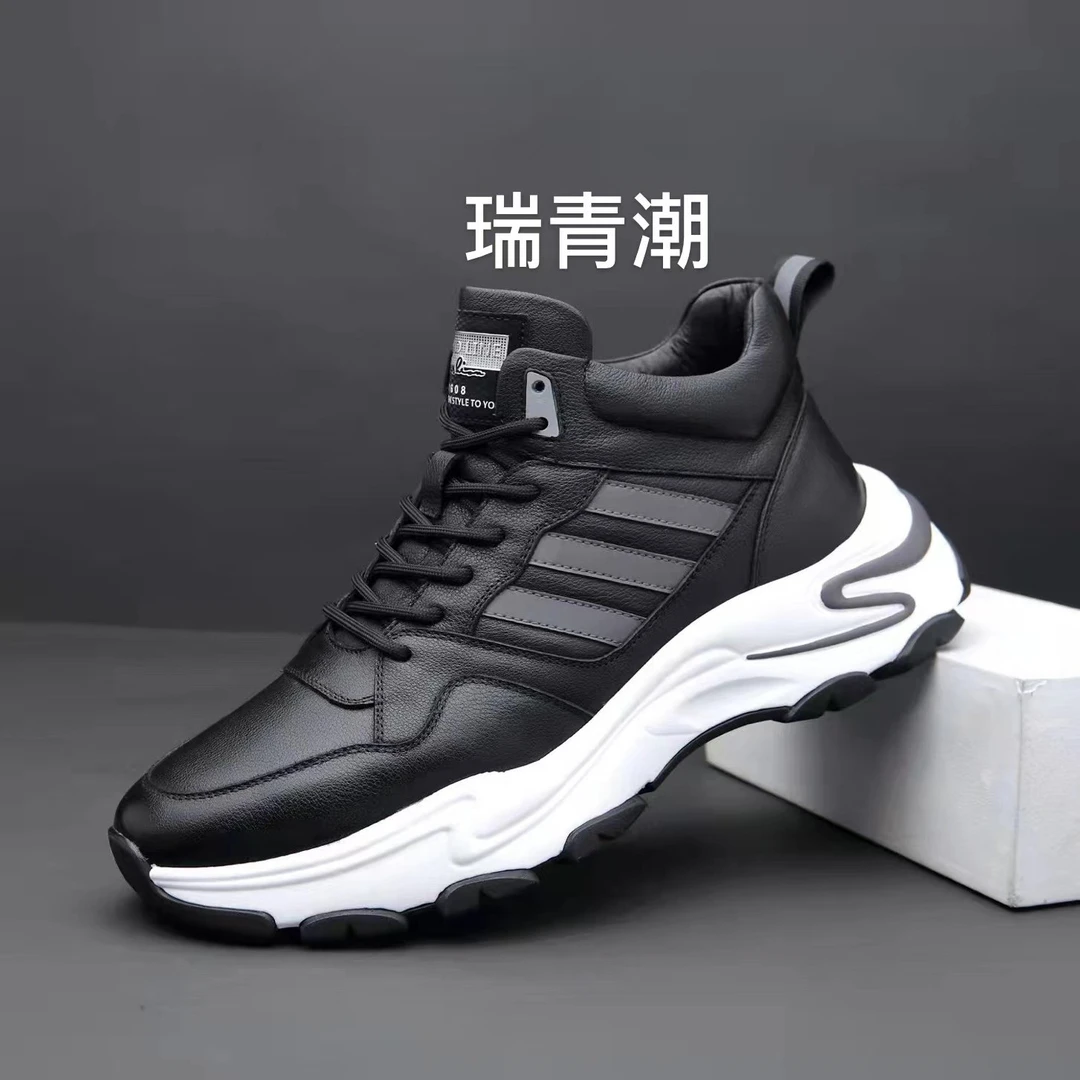 瑞青潮瑞青潮时尚软底男鞋新款高帮头层牛皮运动休闲皮鞋211107