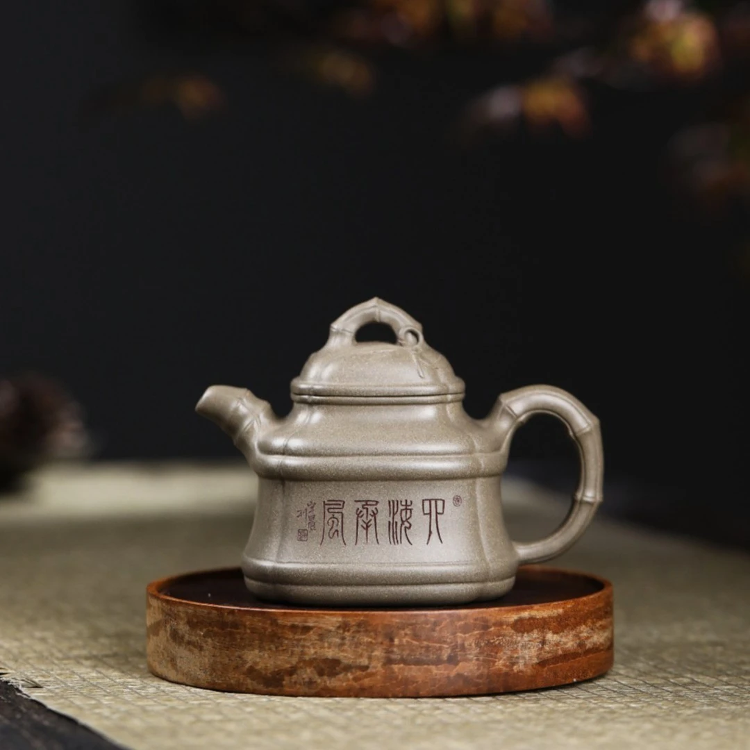 【四方竹鼎青段】范家#壶庄#国助作品茶壶青段泥手工