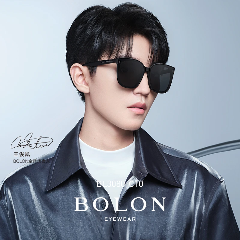BOLON暴龙眼镜2022新品太阳镜王俊凯同款男款偏光板材墨镜BL3080