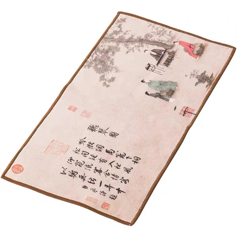 器闵日式棉麻吸水茶巾茶道配件灰色桌布抹布简约风百搭茶垫