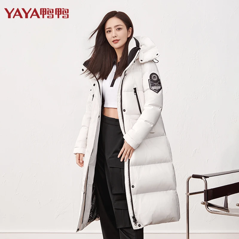 YAYA/鸭鸭【DYL06B0300】新款女鸭绒羽绒服冬时尚过膝御寒雪地服