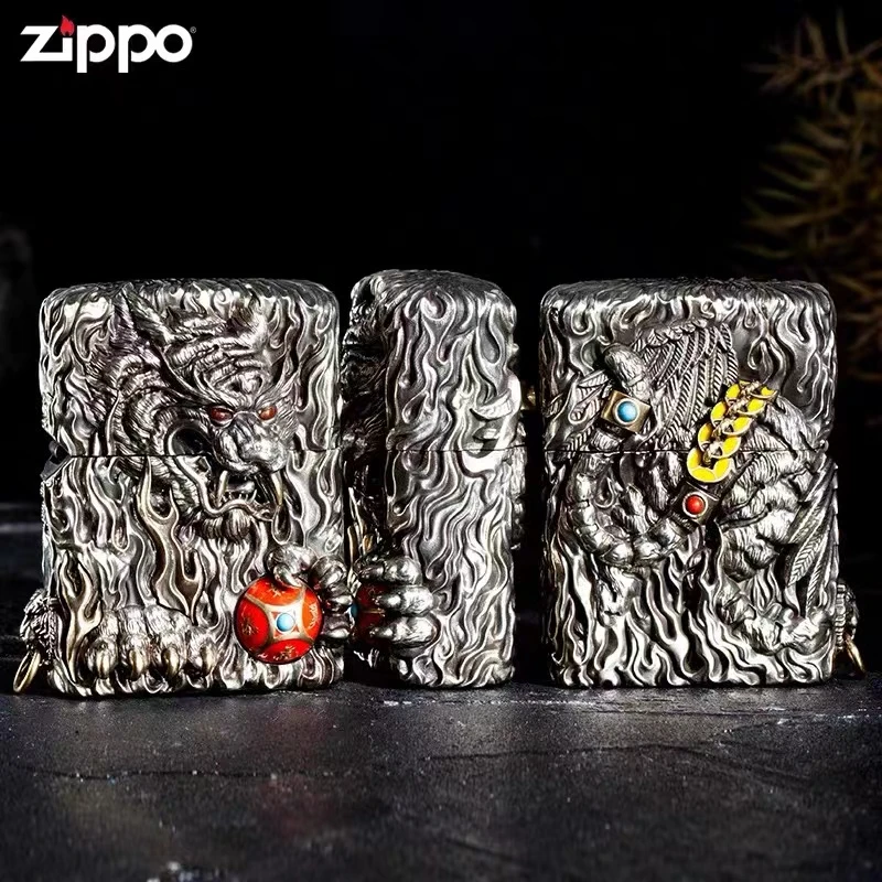 zippo打火机DIY套壳重甲破壁老虎/如虎添翼手雕立体DY9902TJ