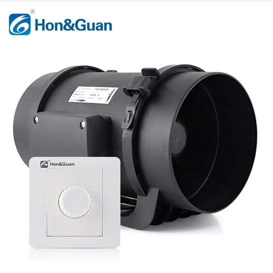 Hon&Guan/鸿冠珂兴变频管道风机HI-EC6寸8寸厨房强力抽风机排烟机