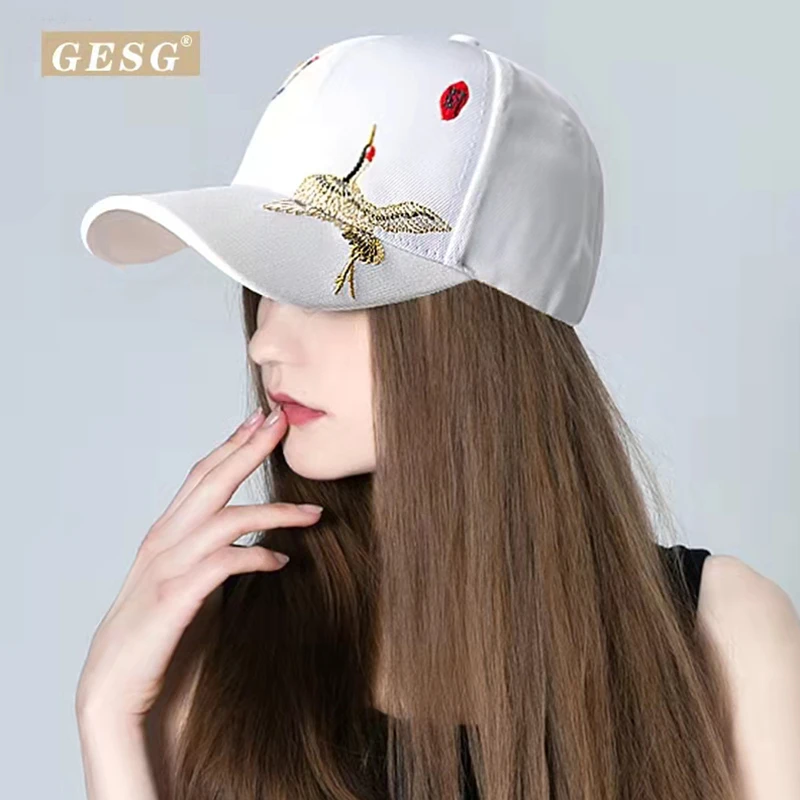 （樱子严选）国风刺绣潮版时尚户外休闲百搭女士仙鹤棒球帽潮流