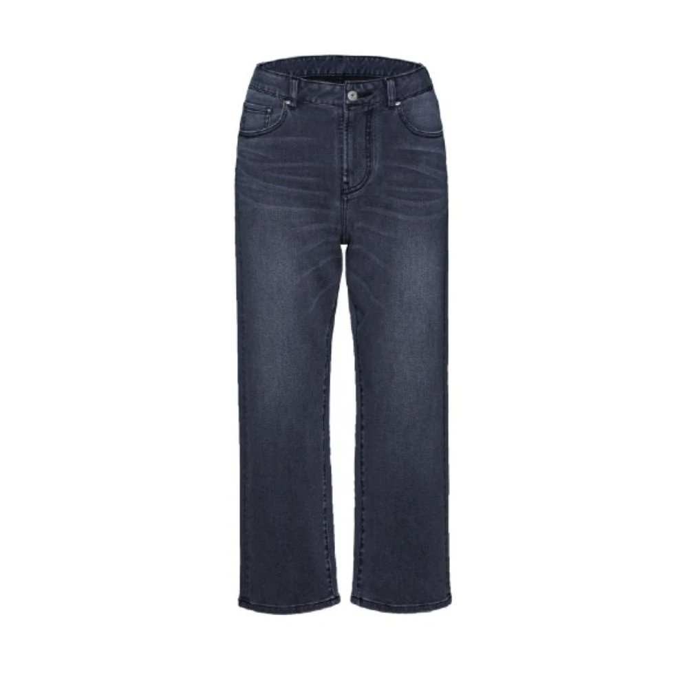 塔塔甄选 复古丹宁中高腰直筒九分裤女 裤型好到不挑身材hǐn舒服