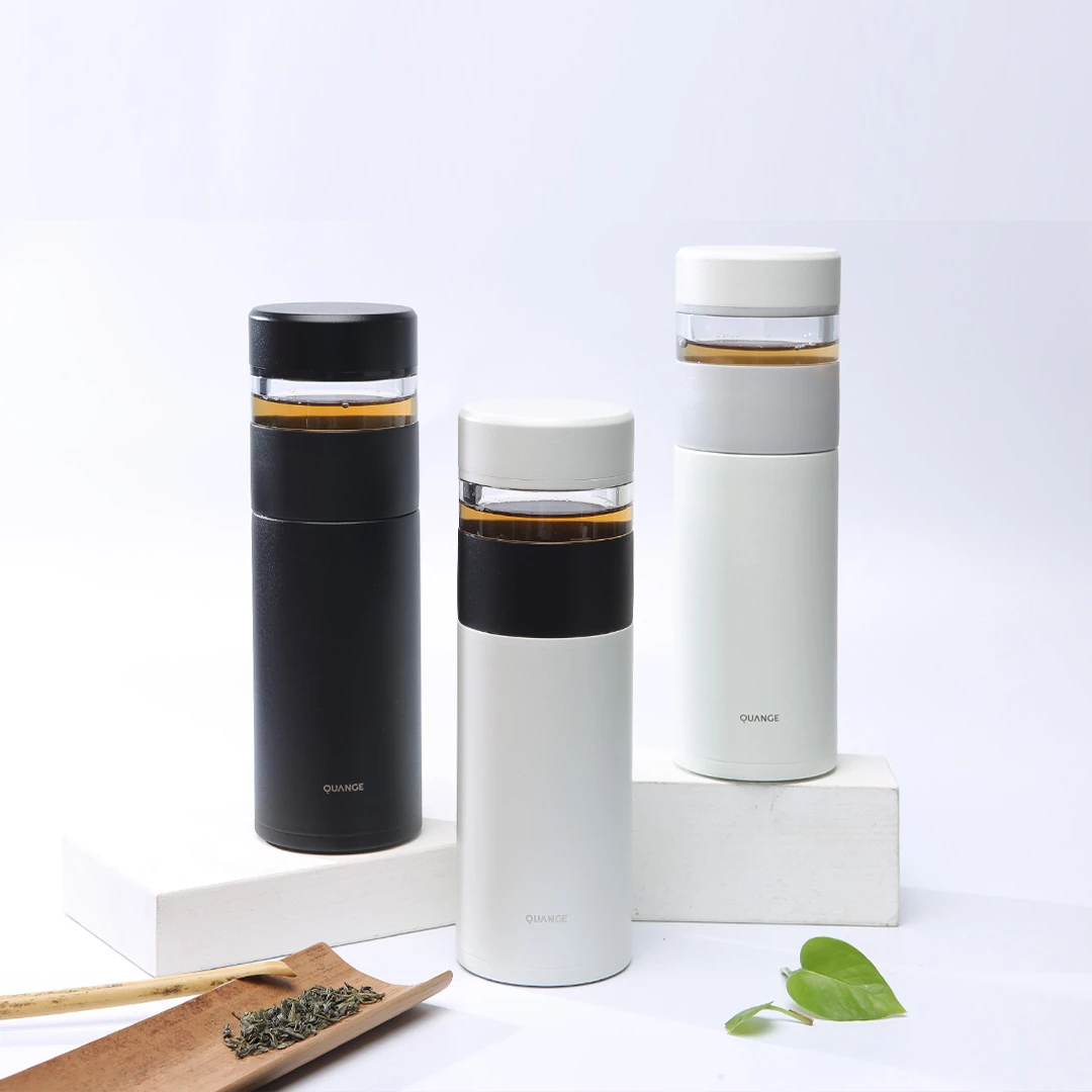 <鼎尖臻品>全格茶水分离保温杯过滤高档真空中式316不锈钢茶水杯