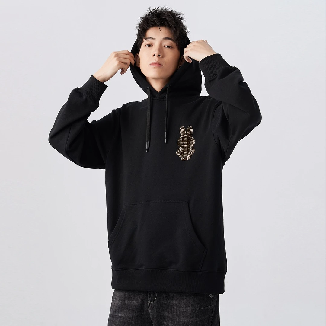 Miffy/米菲冬季新款男女同款针织带帽卫衣3541038203宽松连帽情侣