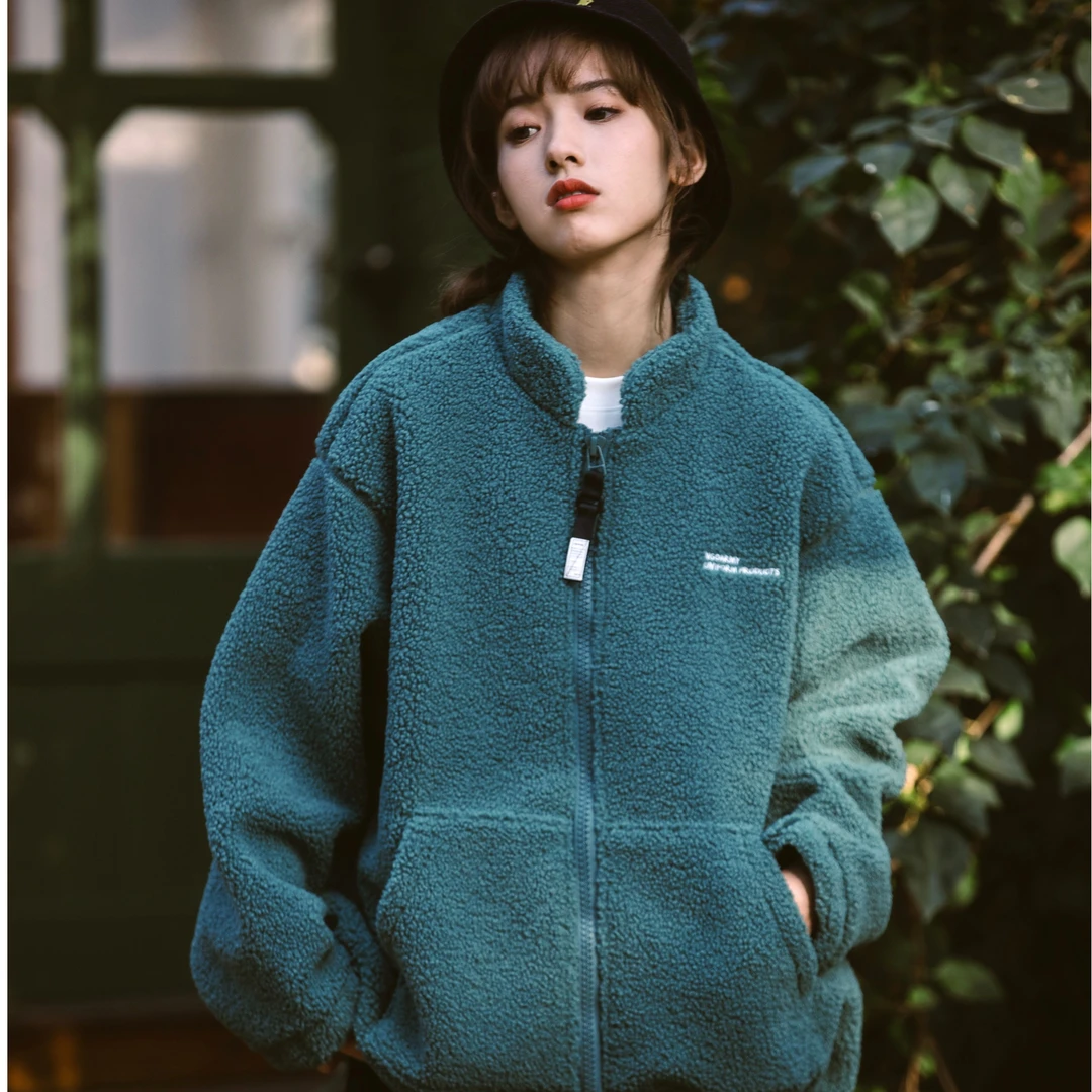 norybrand 21AW纯色摇粒绒外套 立领拉链流行男女百搭