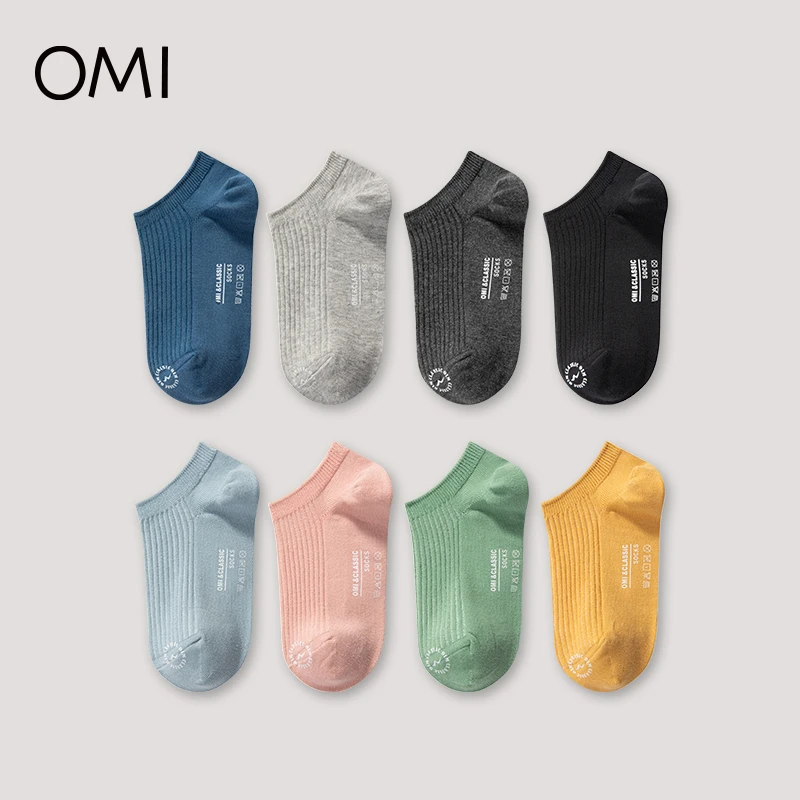 OMI欧米船袜女袜抗菌保暖透气防臭简约日系不掉跟防臭情侣袜纯色