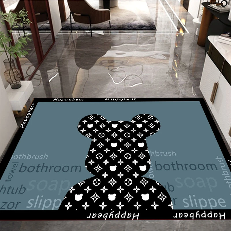 轻奢入户门地垫吸水防滑脚垫卧室门口垫子进门地毯门垫软硅藻短绒