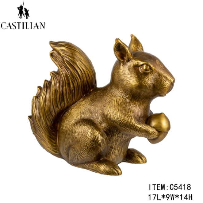 castilian/卡斯特兰全铜系列松鼠客厅书房儿童房陈列柜桌面摆件