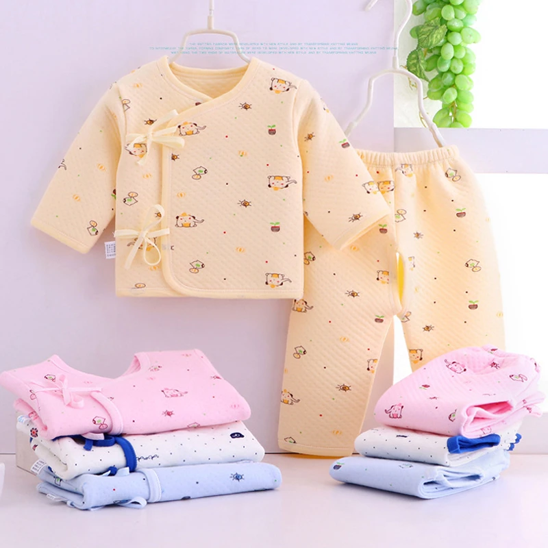 宝宝衣服纯棉保暖内衣初生刚初生婴儿套装新生儿和尚服春秋冬季款