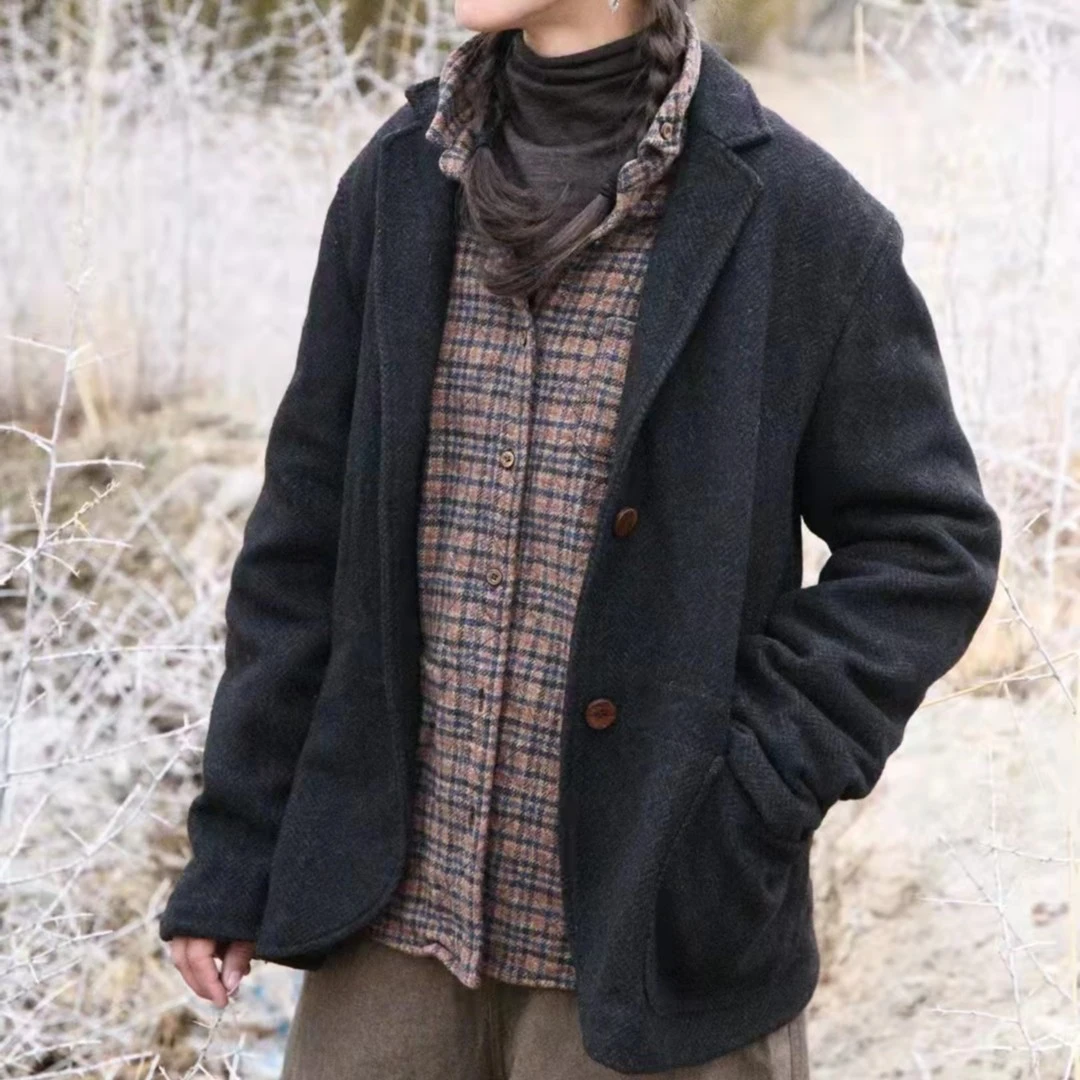 妝點家 左岸迷香 短外套  羊毛  B亚麻  8024