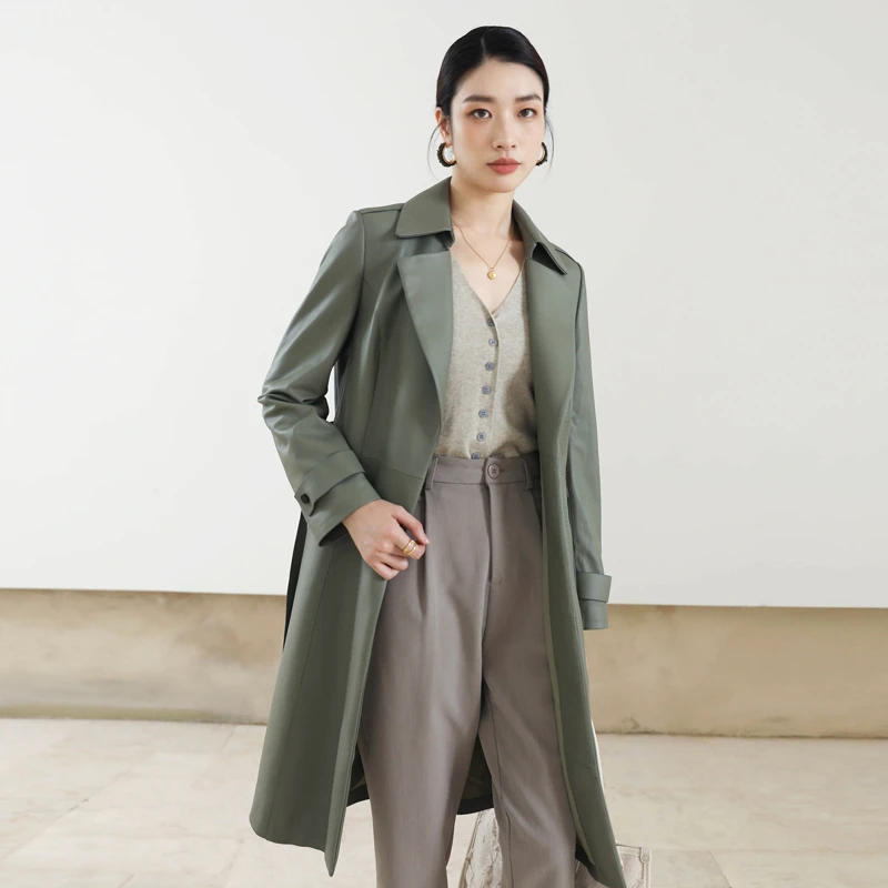 【轻奢野专享】MWPMS1020油边绵羊皮风衣女新款冬