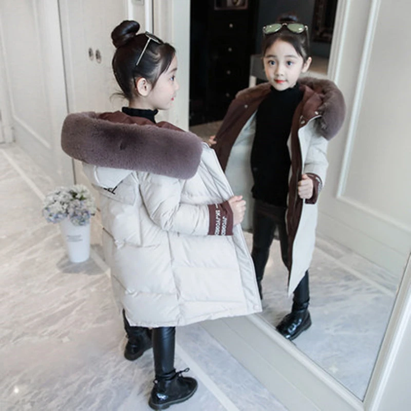 BINHBET/冰寒贝童女童棉服冬装儿童装加厚外套洋气大童中长款棉衣