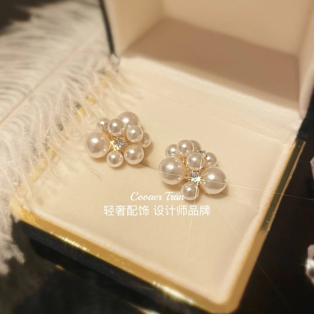 COOAER TRAN 铜合金耳饰 品牌新品轻奢高级感贝珠耳环女RH6126#
