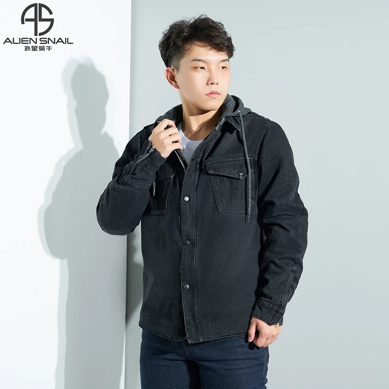 外星蜗牛摩托车骑行服春季保暖摩托车服防风牛仔机车服男女骑士服