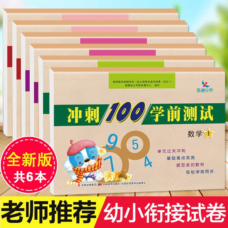 晨曦早教冲刺100学前测试卷 拼音数学语言学前班幼小衔接一日一练