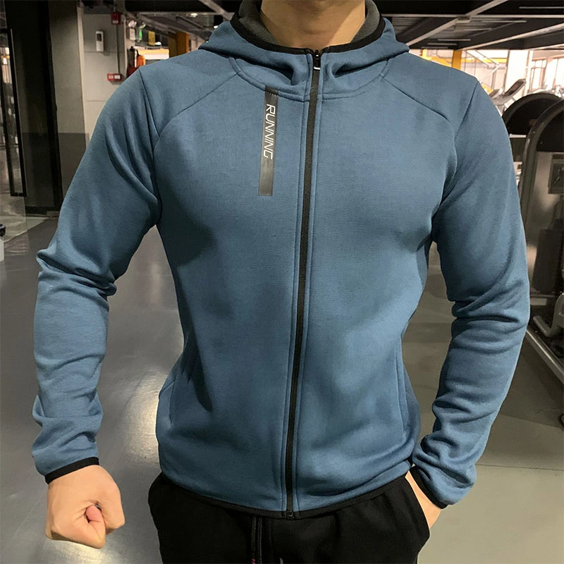 休闲连帽外套男士加绒保暖健身跑步服篮球训练长袖字母修身上衣