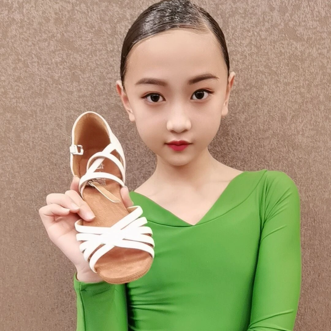 MIPAIDANCE东方名派国标舞拉丁舞鞋女童少儿平跟室内比赛恰恰舞鞋