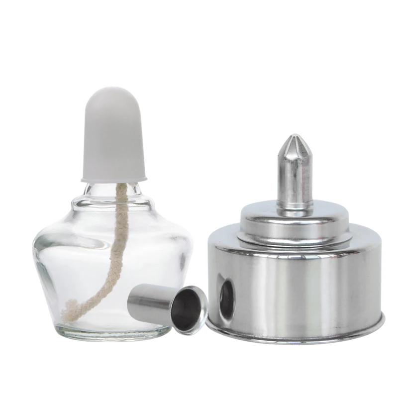 糖艺加热焊接不锈钢酒精灯便携式200ml纯棉灯芯酒精灯漏斗创意